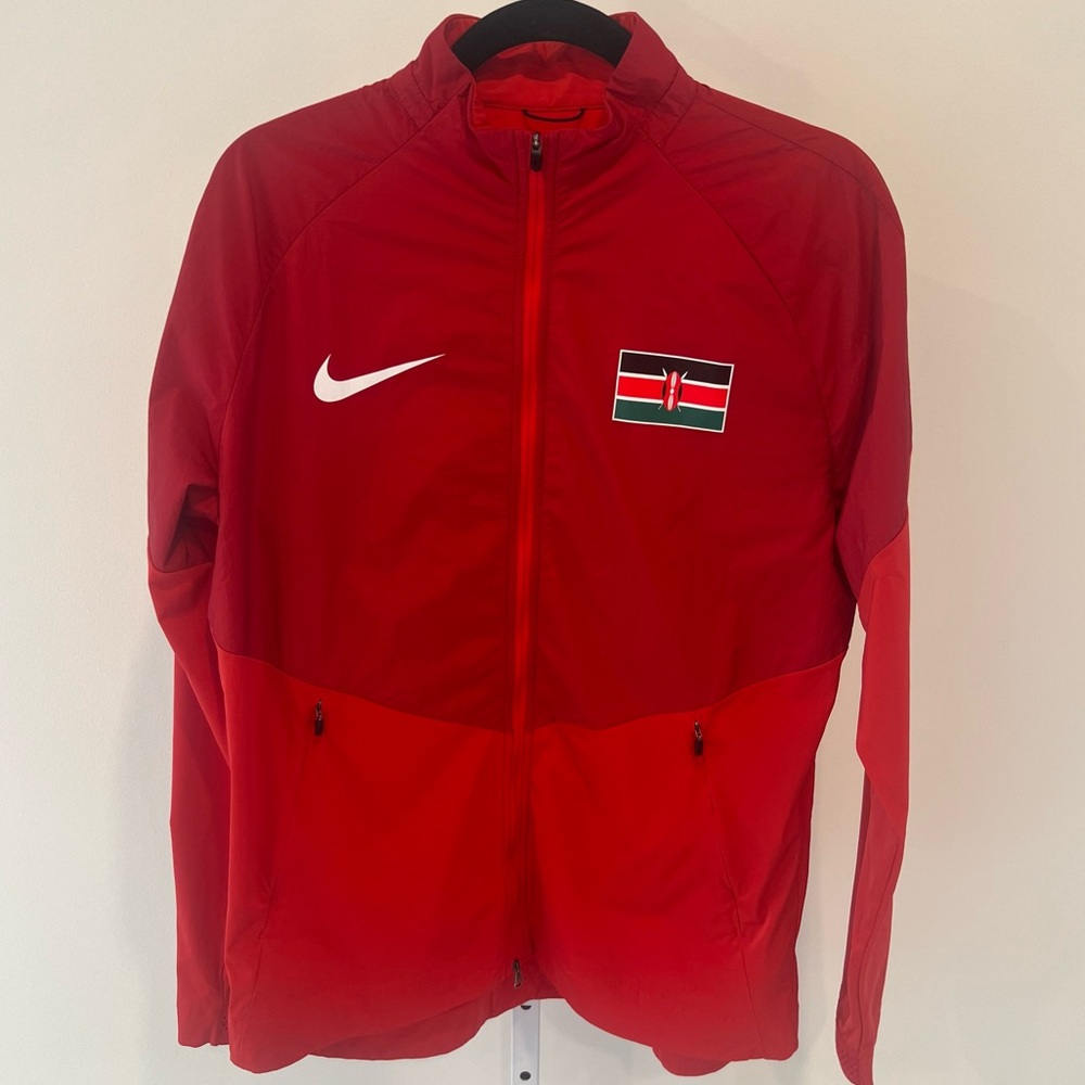 Nike Kenya Red Dri Fit Athletic Track Jacket Mens Sz Medium
